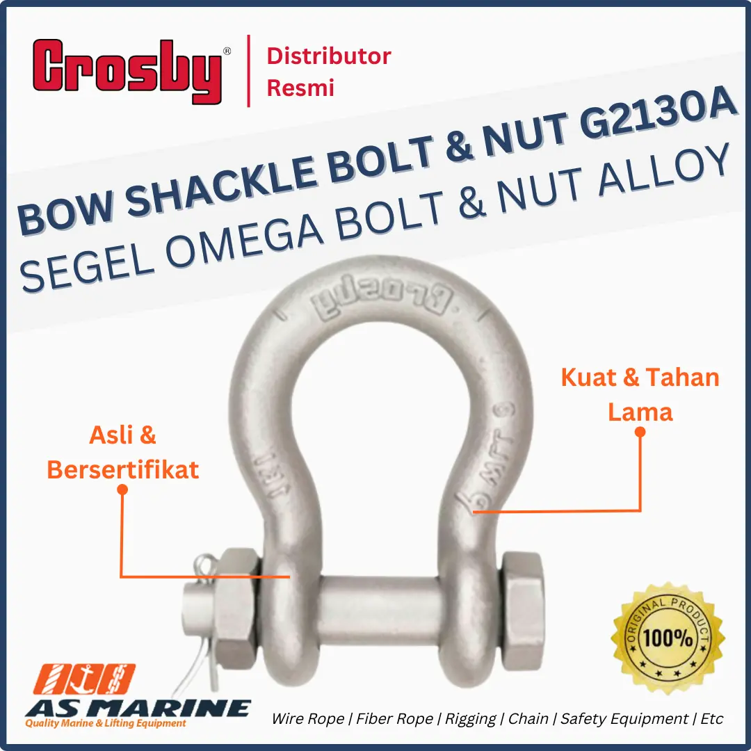 bow shackle bolt nut crosby g2130a